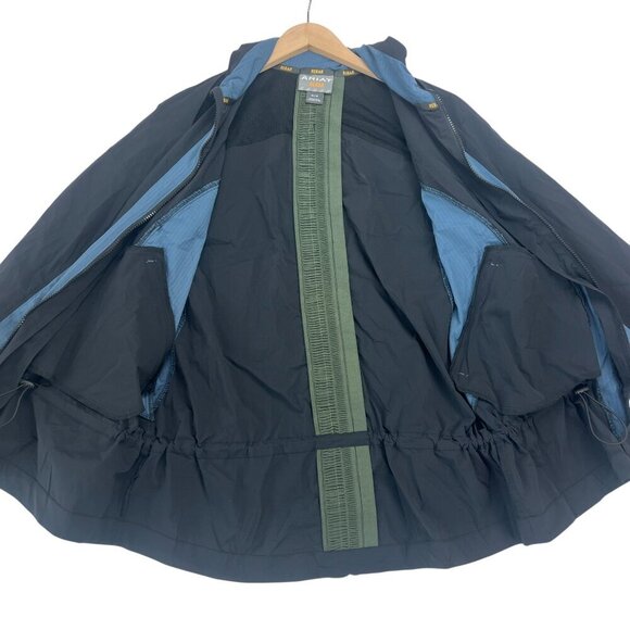 Ariat Rebar Black/Blue/Green Zip Up Windbreaker Vented Size M - Picture 10 of 15